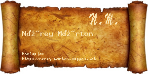 Nérey Márton névjegykártya